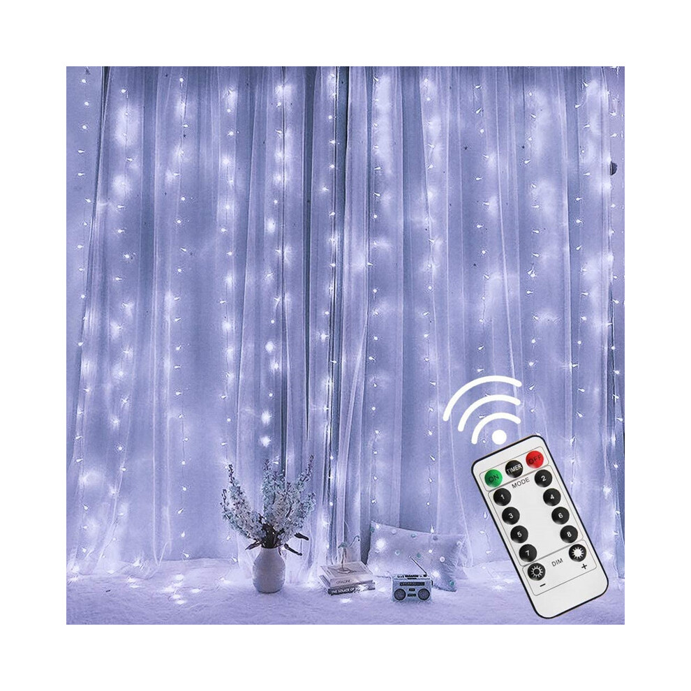 Lifeasy Curtain Fairy S,3X3m 300 Led String S, Remote Control Timer, 8 Modes Copper Usb Plug In, For Indoor Bedroom Wall Decor Party Wedding Light