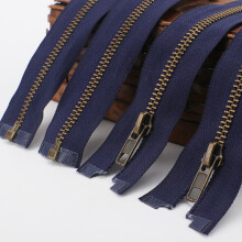 Cremallera de metal de lat?n de 5 # y 19,6 pulgadas con extremo de 50 cm, color azul marino, cremallera para jeans de 19,6 pulgadas para coser, mochil