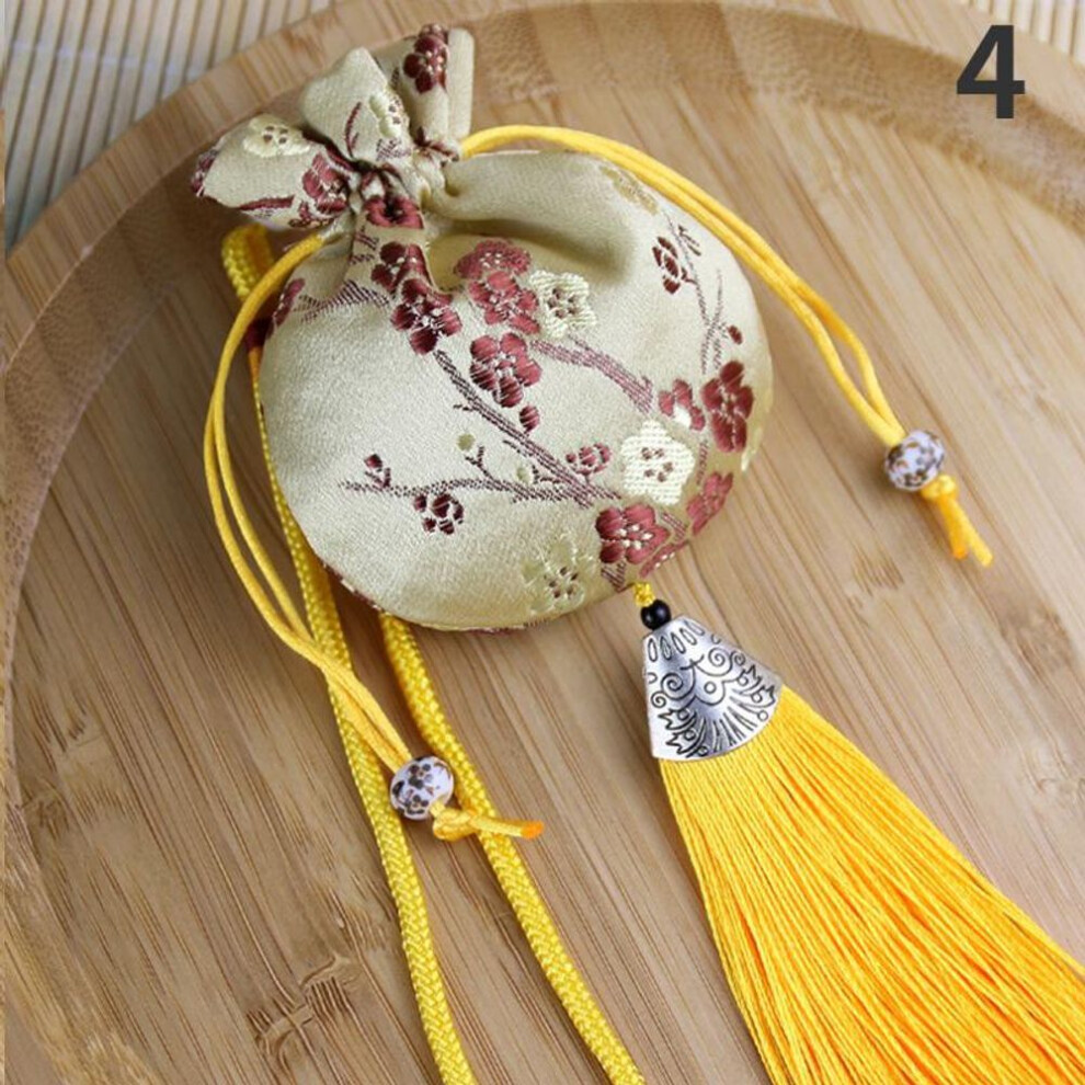 (yellow) Temperament Sachet Fashion Retro Brocade Hanfu Accessories Car Hanging Decoration Portable Chinese Vintage Jewelry Storage Bags