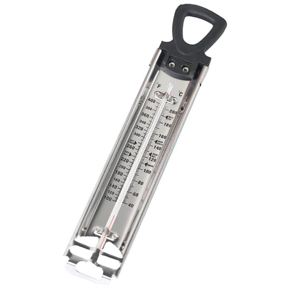 Stainless Steel Candy Thermometer for Deep Fry Food Cooking with Hanging Hook Pot Clip Cooking