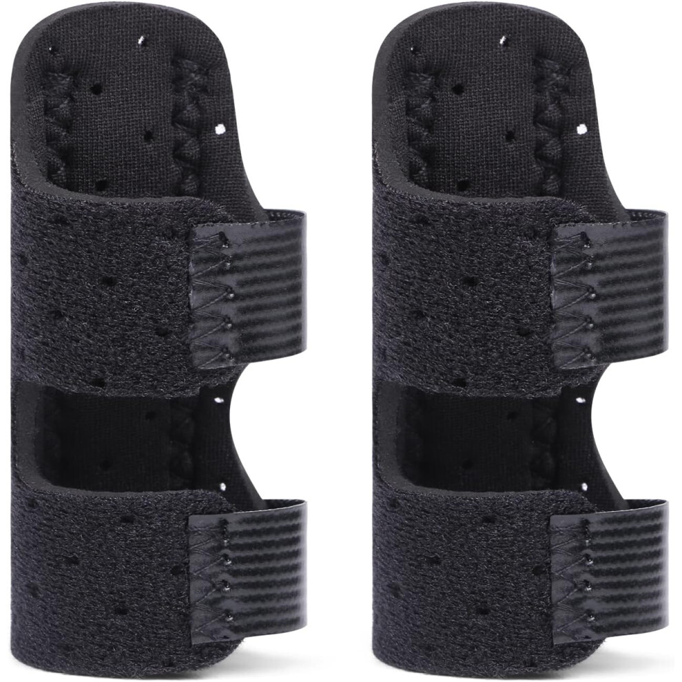 Lifeasy Finger Splint, Adjustable Finger Orthosis Protective Support Sleeve Prevent Finger Injury During Sports, For Finger Injury, Joint Pain (Black)