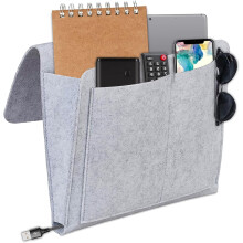 Organizador de mesita de noche, organizador de reposabrazos de sof?, canap? de control remoto, bolsillo vac?o para cama, bolsa de almacenamiento para