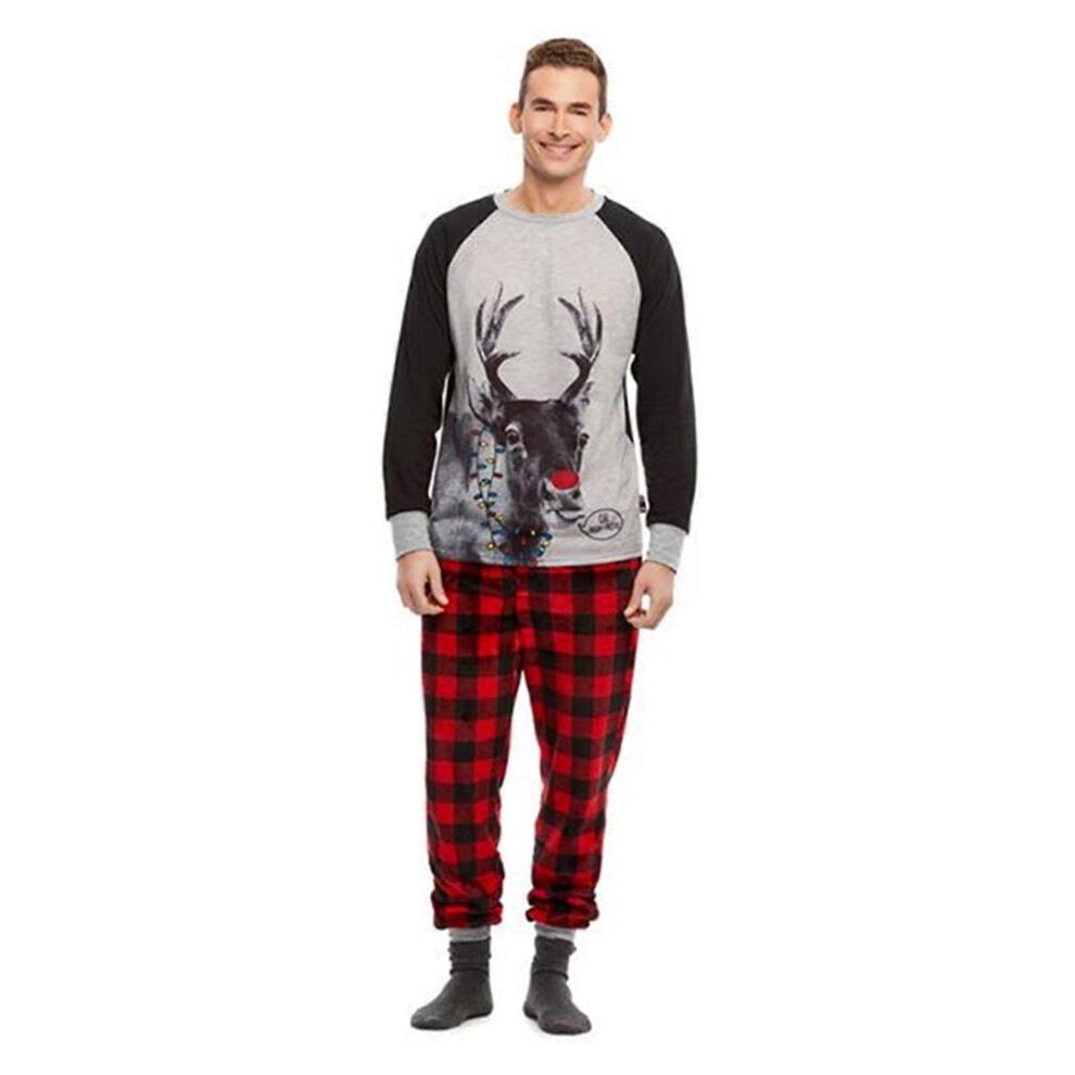 Kids Men Women Sleepwear Family Matching Christmas Elk Pajamas Sets Xmas Pajamas Set