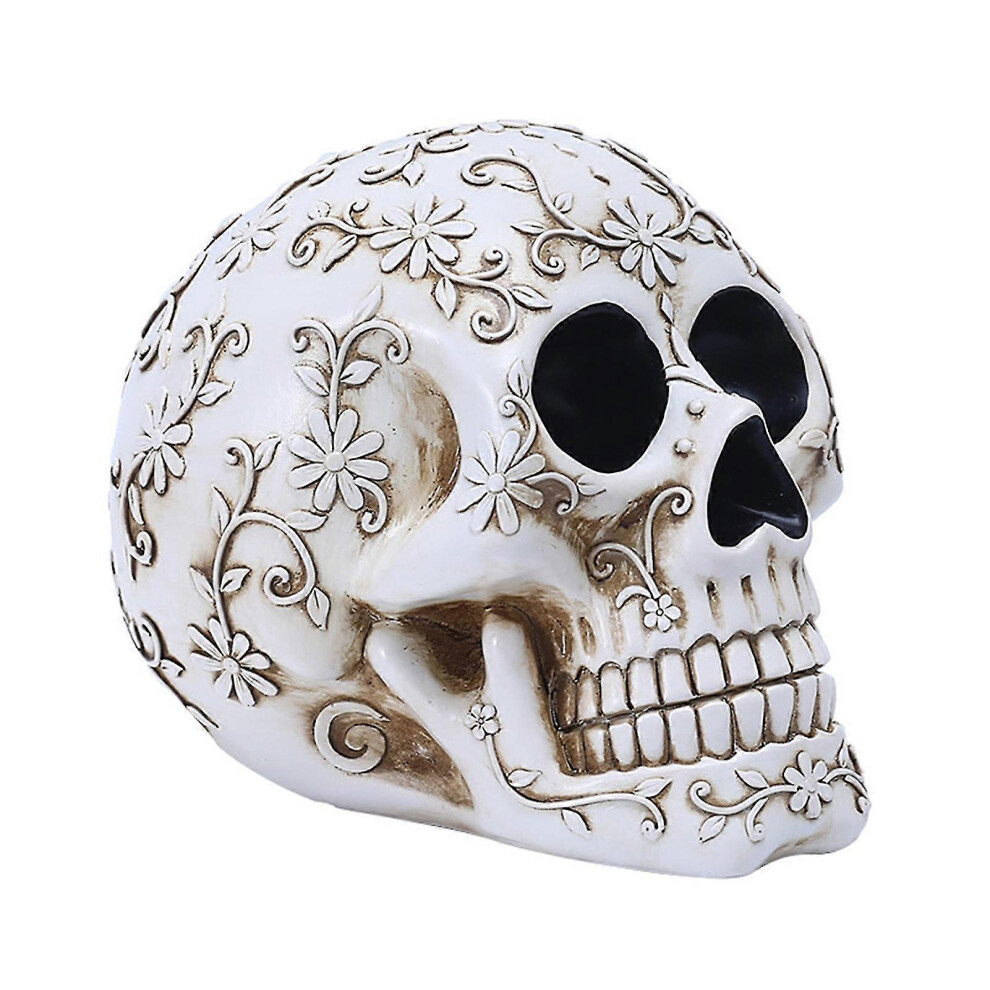 Resin Skull Home Decoration Accessories Hand Painted Realistics Head Skull Statues Ornaments for Study Room Decor