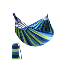 Blauwe Outdoor Camping Hangmat Draagbare Canvas Hangmat 200kg Draagvermogen Lichtgewicht met Draagtas Geschikt voor Strand Wandelen