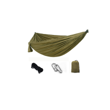 Groene ultralichte reishangmat - Draagvermogen van 300 kg, regenerator (300 x 200 cm), snel drogende nylon parachute - 2 hoogwaardige karabijnhaken, 1