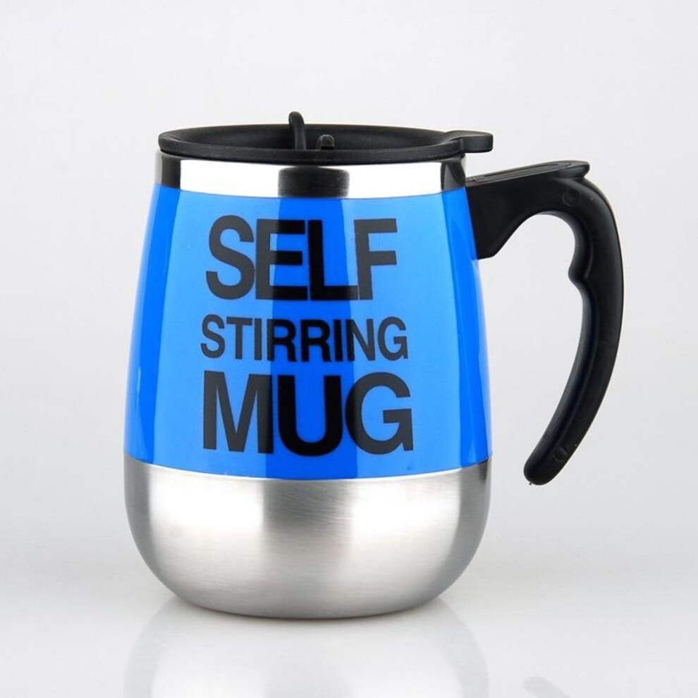 (blue, 400-500ML) Self Stirring Coffee Mug Stainless Steel Milk Cup Electric Automatic Mixing Mug Smart Mixer Kitchen Accessories