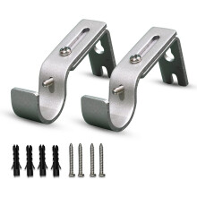 Soportes para barra de cortina de calidad, 2 piezas con longitud ajustable de 9 a 12 cm, juego de soportes de barra de cortina de metal con tornillos