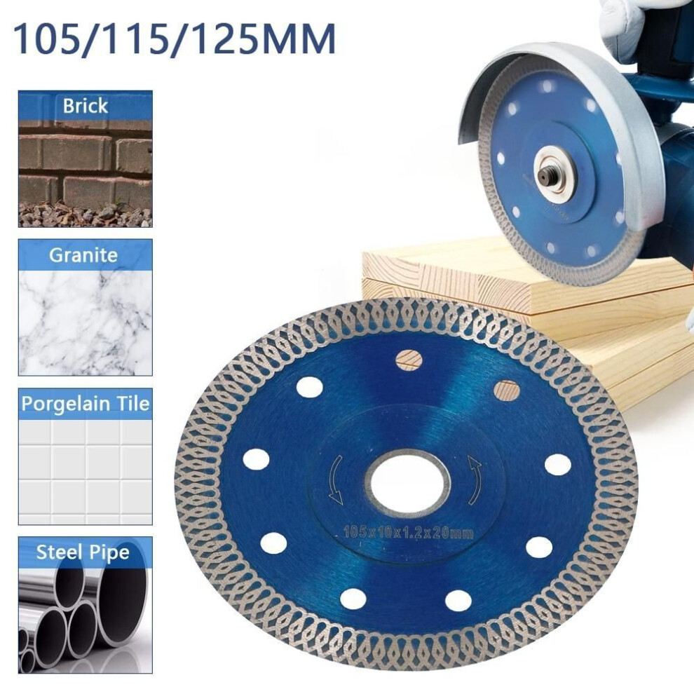 (1Pc Blue 115mm) Diamond Saw Blade Granite Marble Cutting Disc Porcelain Tile  Ceramic Blades 3 Sizes For Angle Grinder Diamond Saw Blade