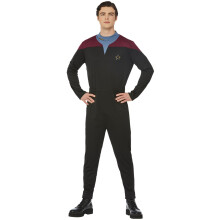 (Medium) Star Trek Voyager Command Uniform Jumpsuit, Delta Badge & Rank Insignias