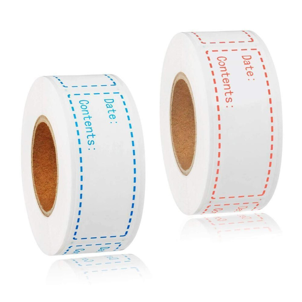 (red, 125Pcs a roll) 125pcs/roll Food Freezer Labels Stickers 1x3 Inch Self-adhesive Storage Refrigerator Food Date Labels Easy Clean No Residue