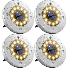 pieces solar garden lights 12 LEDs solar floor light outside solar garden lights warm white