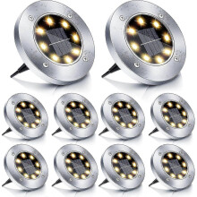 Solar Street Light, 10pcs Led Solar Garden Light Ip65 Solar Garden Light Waterproof Warm White