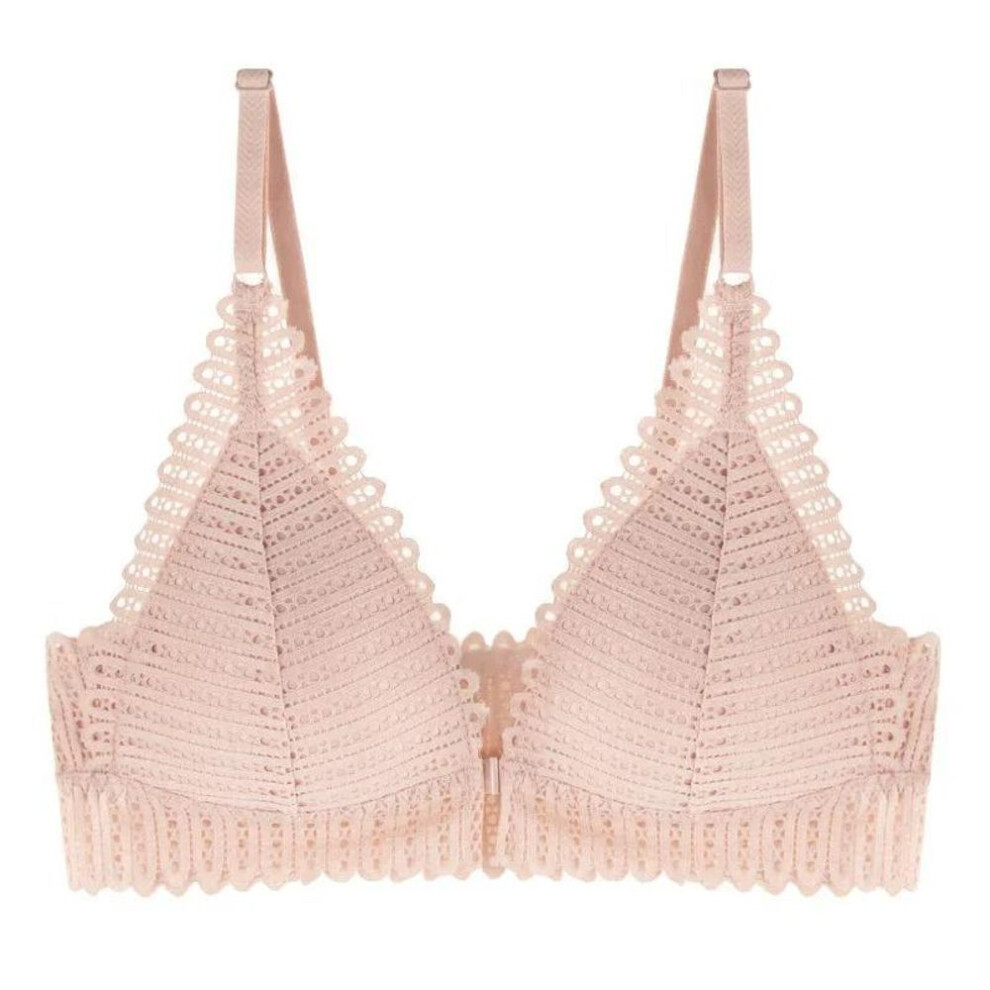 (apricot, 36/80 C) Lace Wireless Front Closure Bra Backless Lingerie Adjusted Push Up Women Brassiere Soutien Gorge Underwear Plus Size Lift Up Bra
