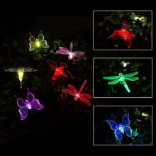 Solar garden lights, 3 outdoor solar garden lights, multi-color LED garden lights, outdoor solar