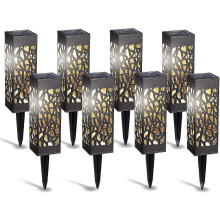 Solar Garden Lights 8 Pack Warm White Solar Garden Light Waterproof Solar Lights for Outside, Garden