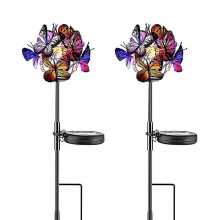 Outdoor Solar Garden Light 2 Packs Solar Garden Light Solar Butterfly Light Waterpr
