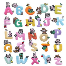 Patch Stickers for Clothing Flowers Patches Applique Repair Kids Patches for Diy (26 Pieces Letter)