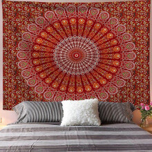 Peacock Psychedelic Hippie Indian Tapestry 200x150 (brushed)