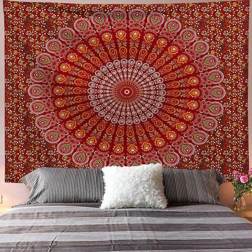 Peacock Psychedelic Hippie Indian Tapestry 200x150 (brushed)