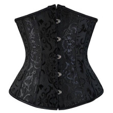 Women's Satin Lace Up Corset Underbust Waist Trainer Corsage Bustiers ShapewearM