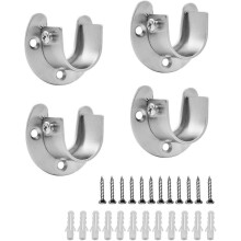 4pcs Support De Tringle Rideau Closet Pole Sockets Support En Forme De U Installation Facile Ou Retrait 32 Mm Diamtre-phwj