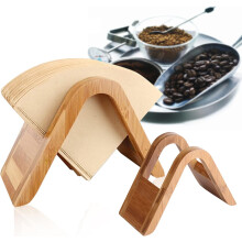 Soporte para filtro de caf?, sin papel de filtro, soporte para dispensador de filtros de caf? de madera de bamb? renovable, estante de exhibici?n, sop