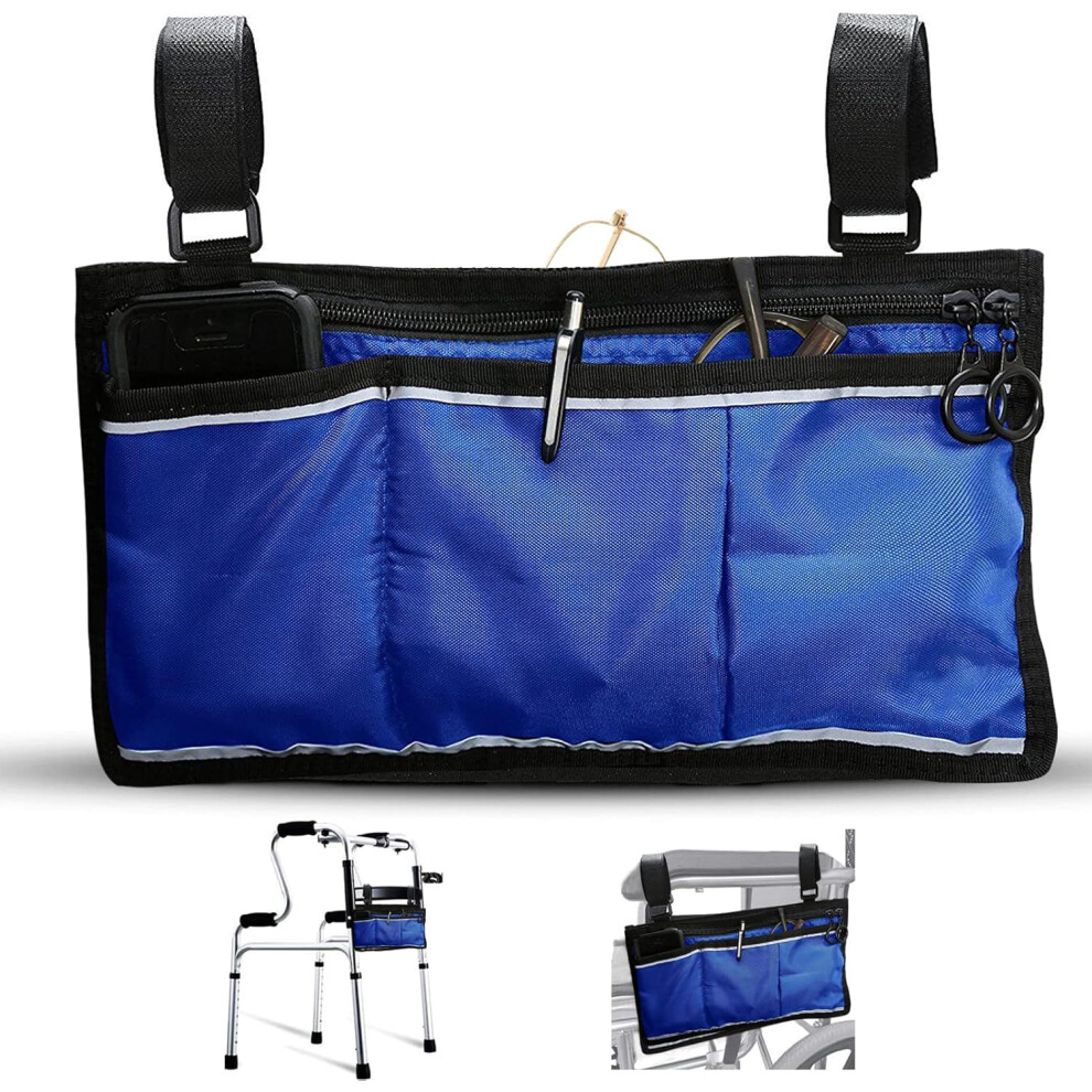 Lifeasy Secure Wheelchair Storage Bag Bag Wheelchair Mobility Aid Elderly Hands Free Armrest Hanging Handle Holder Wheelchair Storage Bag