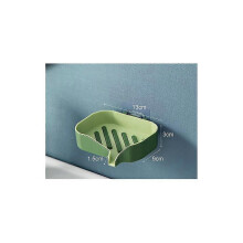 Boîte à savon multifonctionnelle avec crochet pour la salle de bain, à usage domestique, à poinçonner librement, vert créatif