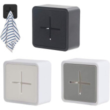Toallero de silicona de primera calidad, autoadhesivo, anticolisi?n, cuadrado, para montaje en pared, para ba?o, cocina, juego de 3 (blanco, gris, neg