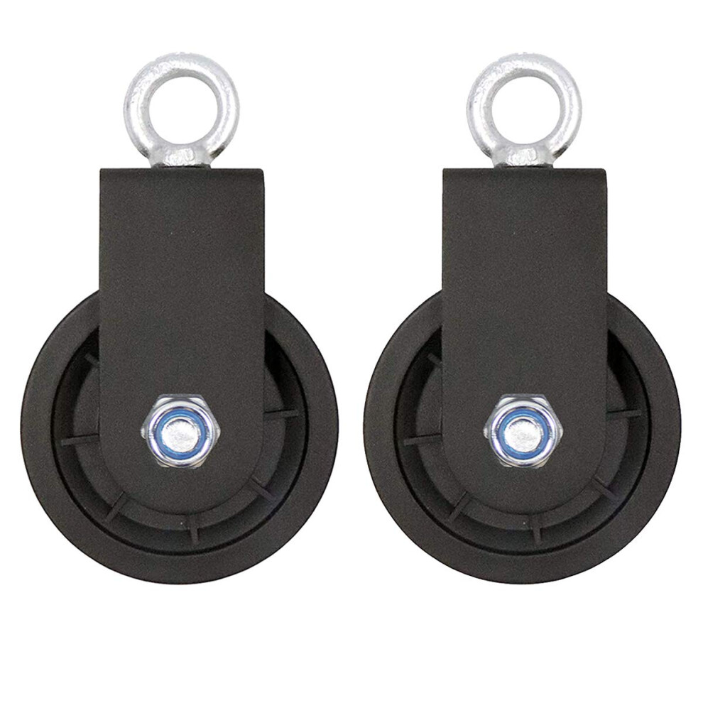 2Pcs-Swivel Pulley Block, Single Pulley Block With U Mounting Bracket Swivel Pulley Lifting Roller Wheel For Wire Rope Cable Pulley Bodybuilding 9469042625212