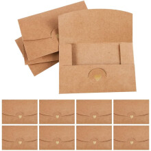 Sobres de papel Kraft, 40 unidades, mini sobres para tarjetas de regalo con cierre de coraz?n para fiestas de cumplea?os, D?a del Padre, D?a de la Mad