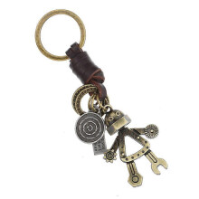 (A)Robot KeyRing Gifts Women & Men Leather KeyChains Home Car Door Keys Holder Children Funny Present
