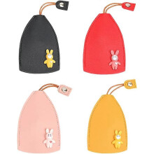 4 cute and creative pull-out keycases, rabbit PU leather keywallet butler, car keycase, cartoon leather large capacity car keycase, male and female ca