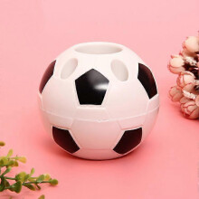 Pen Holder Office Student Stationery Pencil Desktop Storage Box Soccer Pattern Pencil black
