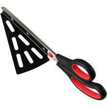 28cm Stainless Steel Pizza Scissors, Kitchen Scissor Shears with Detachable Pizza Shovel, (multi-function Not Only for Pizza) Kitchen Gadget (red)
