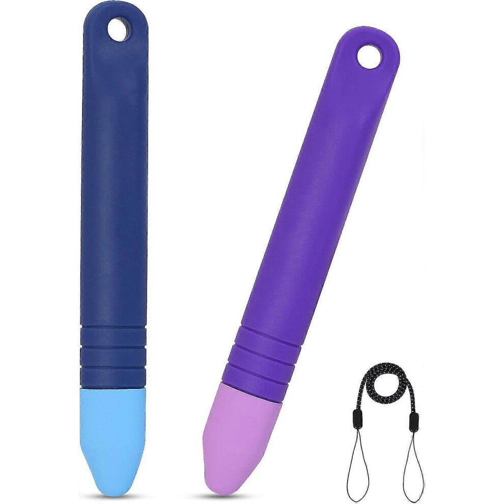 2pcs Kids-Friendly Stylus Pens for All Touch Screen Devices with Anti-Rolling Tethers, Kids Stylus Pen for Kindle Tablets Explore Creativity