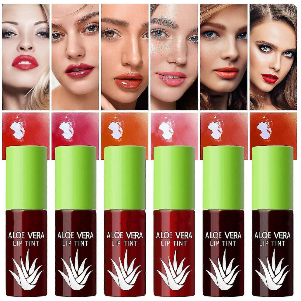 Lip Stain, Lip Tint, 6 Colors Lip Gloss Set Lip Stain Long Lasting Waterproof, Mini Liquid Lip Oil Tinted, Hydrating Lip Tint