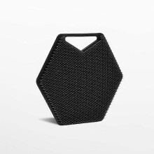 Silicone body scrub (black), soft silicone back massage pad, wall mounted back scrub with hanging holes, used for shower, easy to grip brush, for vari