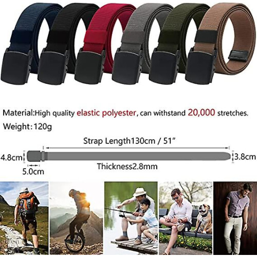 Black Elastic Belt for Men - Plastic Buckle - Fully Adjustable Workout Belt 1