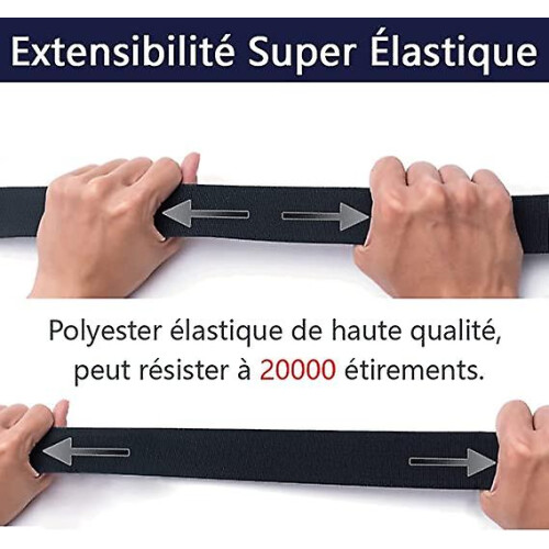 Blue Elastic Belt for Men - Plastic Buckle - Fully Adjustable Work Belt 2