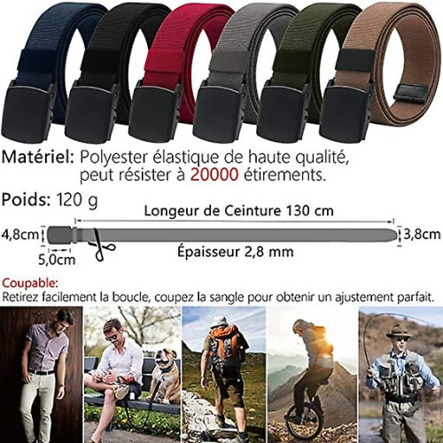 Blue Elastic Belt for Men - Plastic Buckle - Fully Adjustable Work Belt 1