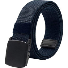 Blue Elastic Belt for Men - Plastic Buckle - Fully Adjustable Work Belt