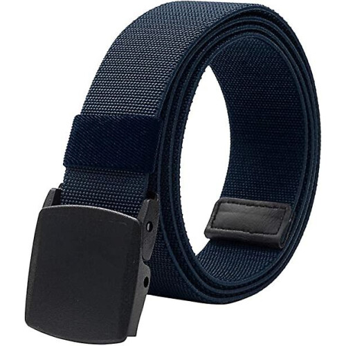 Blue Elastic Belt for Men - Plastic Buckle - Fully Adjustable Work Belt