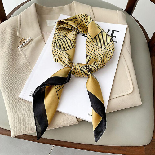 Women's Silk Scarf Geometry Pattern Small Square Silk Scarf70*70cm 1