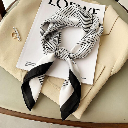 Women's Silk Scarf Geometry Pattern Small Square Silk Scarf70*70cm 2