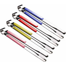 4 Pack Stainless Steel Kitchen Tongs - 10" Metal Kitchen Tongs with Comfort Non-slip Handle - Non-stick Pan Tongs
