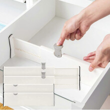 Drawer Divider Organizer, Set of 4 Adjustable Drawer Dividers for Vanity, Bathroom, Kitchen, Office