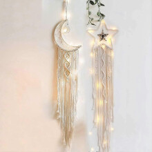 2 PCS Dream Catcher - Dreamcatcher Stars and Moon - Dream Catcher - Wall Decor Dreamcatcher with Feathers Vintage Home Decor Dream Catcher Hanging Orn