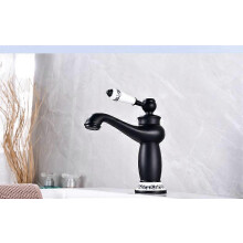 Black Hot and Cold Basin Faucet Retro Bathroom Toilet Rustic Basin Faucet